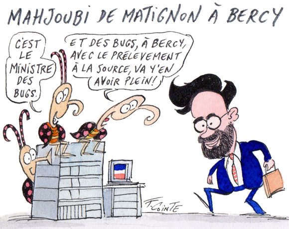 Dessin: Mounir Mahjoubi passe de Matignon à Bercy 2